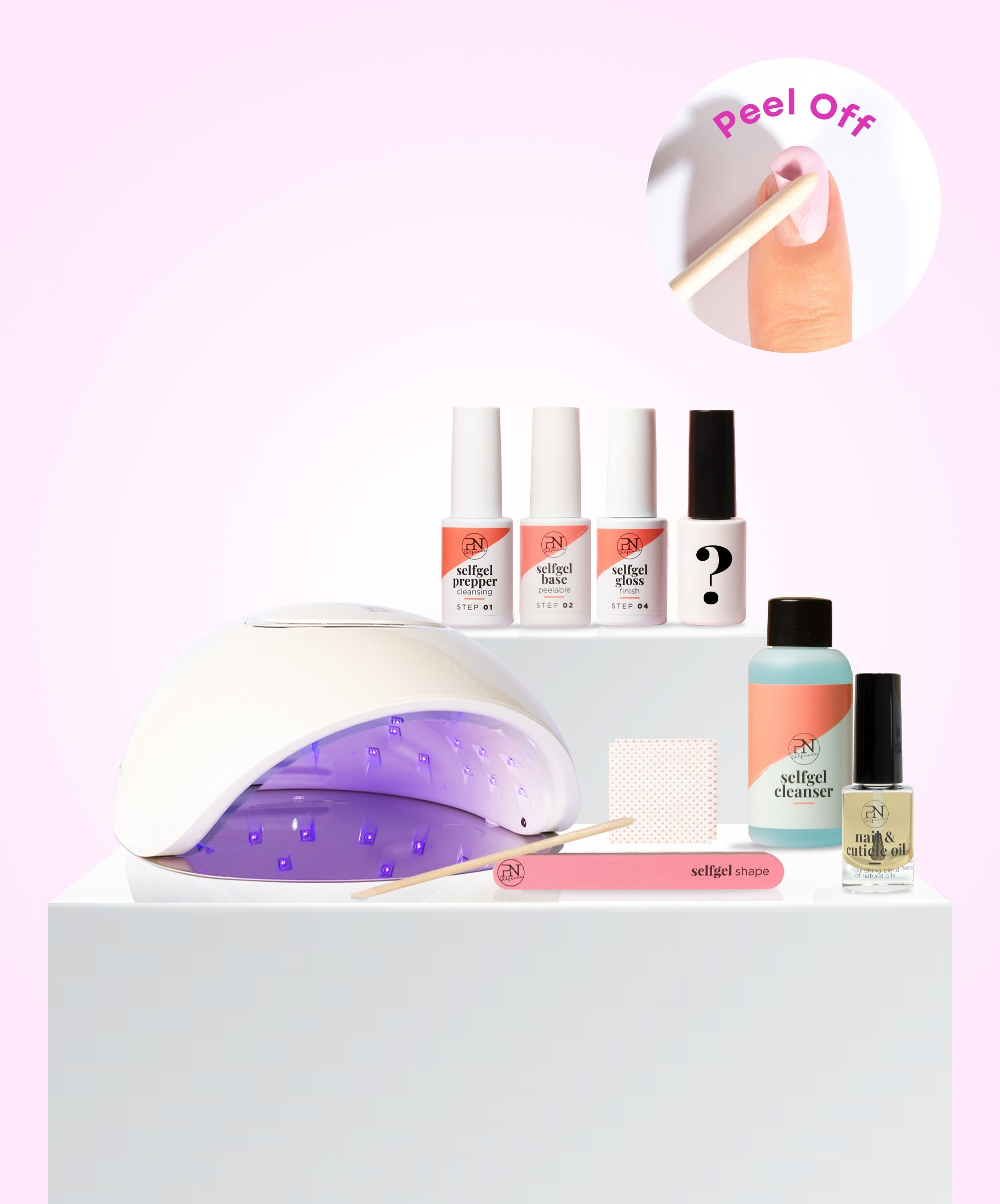 Starter Kit Vernis Semi-Permanent Peel Off Couleur au choix + PREMIUM Lampe Led + Huile nourissante Gratuite