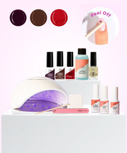Gel Polish Peel Off Starter Kit + 3 winter colours + PREMIUM lamp + Free Cuticle Oil