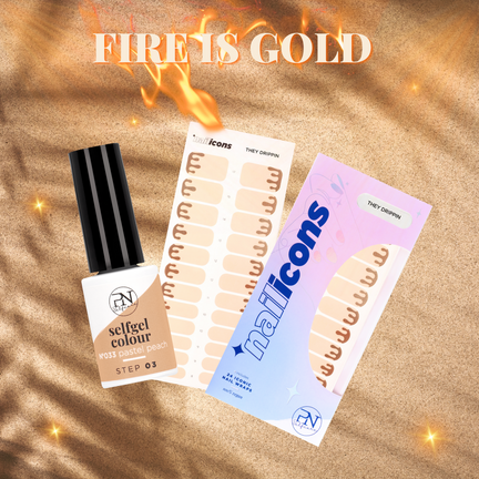 Combinaison stickers ongles - FIRE IS GOLD